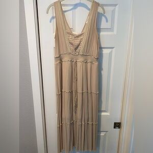 Beige Sleeveless Maxi Dress